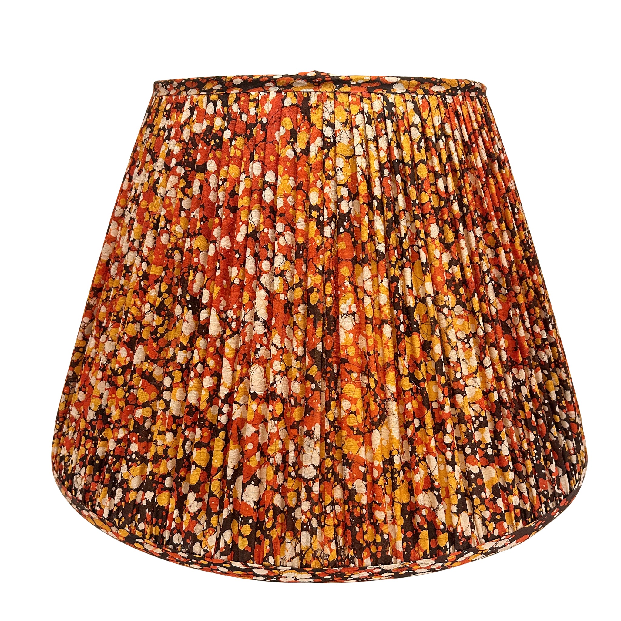 18" Silk Sari Lampshade - Autumn Splatter