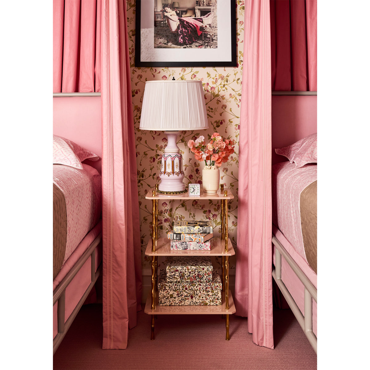 Freddie Three-Tier Table with Brass