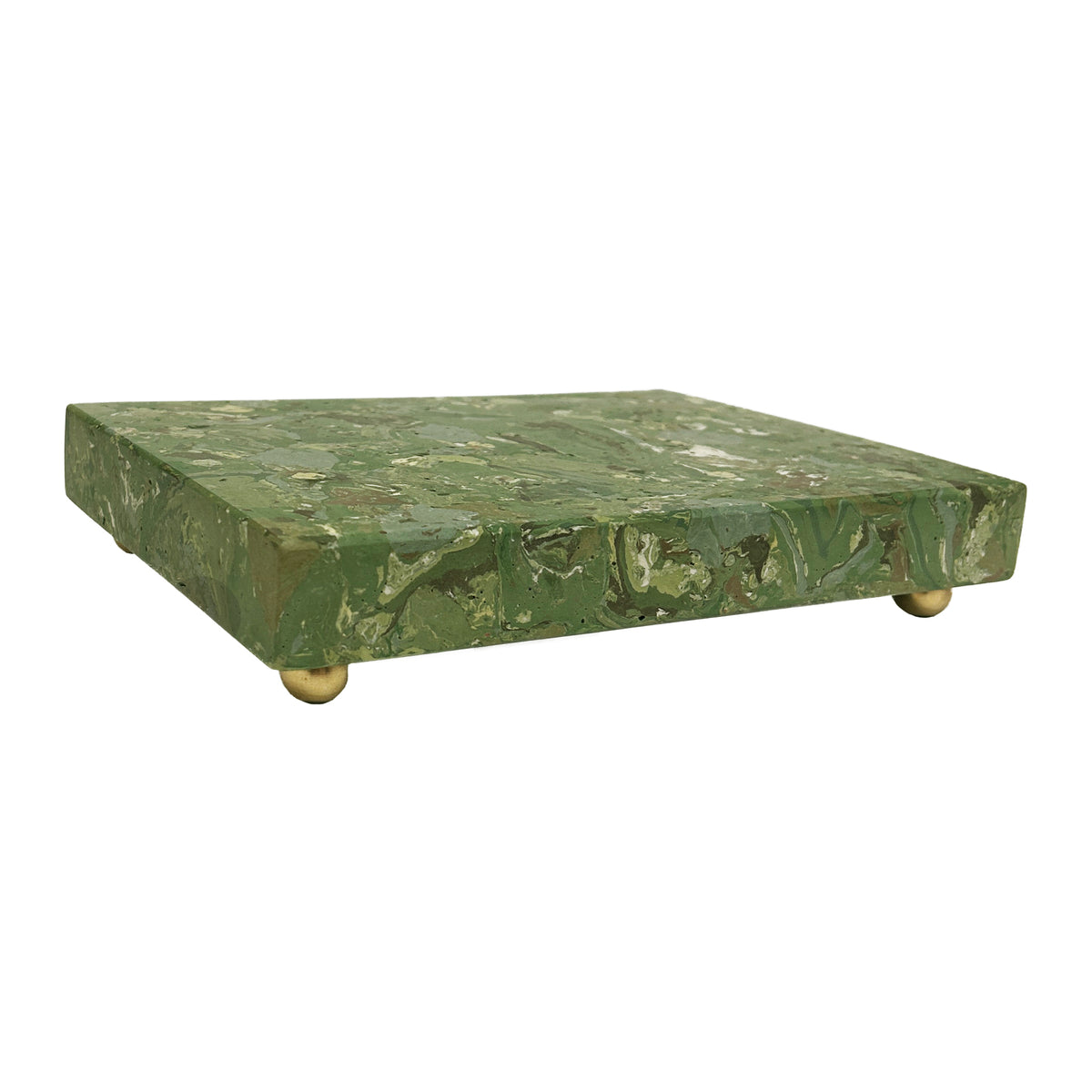 Emerald and Jasper Scagliola Plinth with Ball Feet