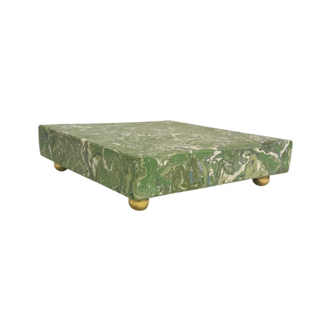 Emerald and Jasper Scagliola Plinth with Ball Feet