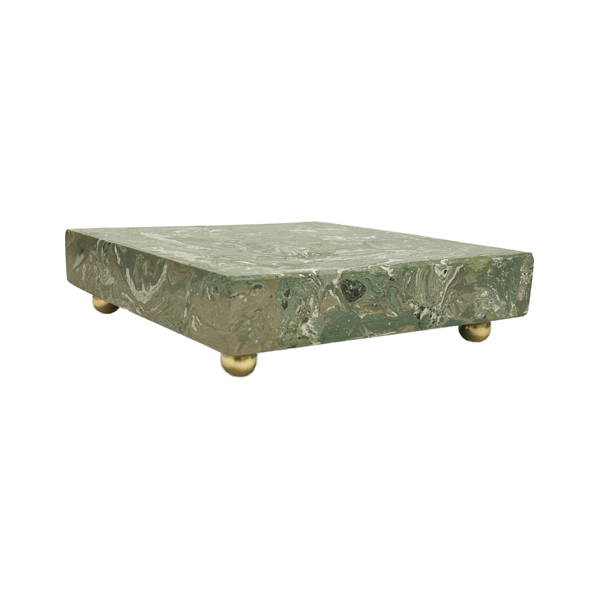 Emerald and Jasper Scagliola Plinth with Ball Feet