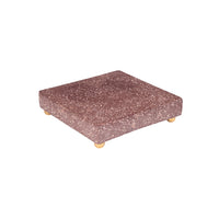 Square Rosso Imperial Scagliola Plinth with Ball Feet