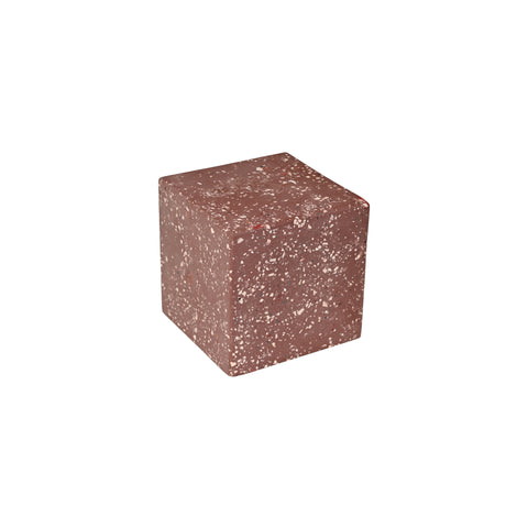Square Cube Rosso Imperial Scagliola Plinth