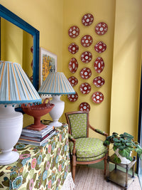 17'' Hand-Shirred Wide Pleat Lampshade in Hellenic Linen in Breeze