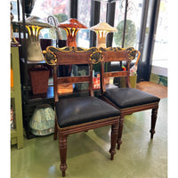 Pair of Mahogany and Gilt 19th Century Baltic Chairs