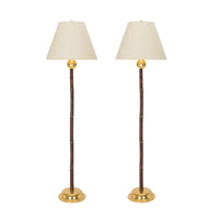 Bamboo Standing Lamp in Faux Tortoise