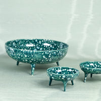 Bursty Blue Tripod Bowl