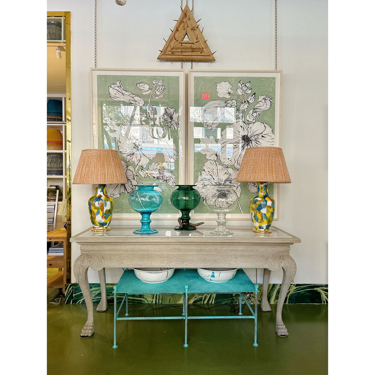 Brass Coffee Table in Marine Finish