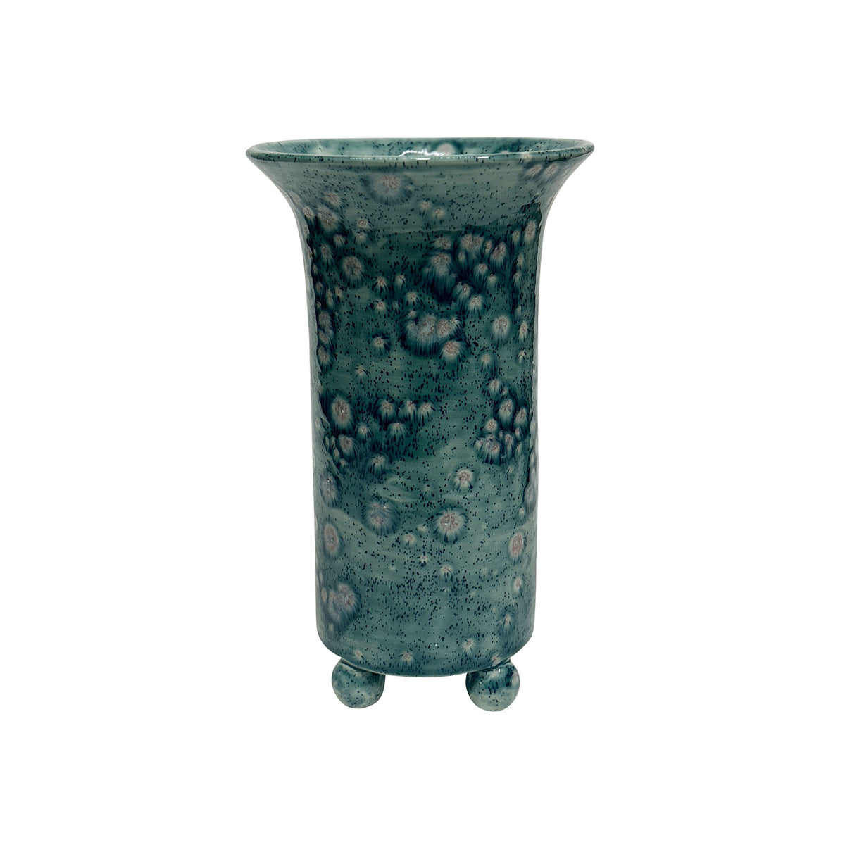 Ball Foot Vase in Bursty Blue Glaze