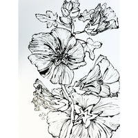 Christian Brechneff,  Black and White Hollyhock II