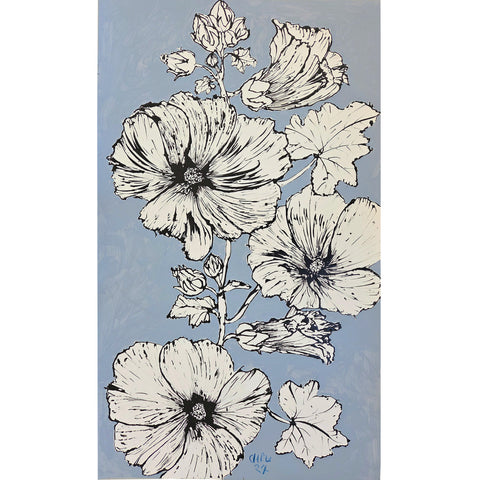 Christian Brechneff, Hollyhocks on Blue II