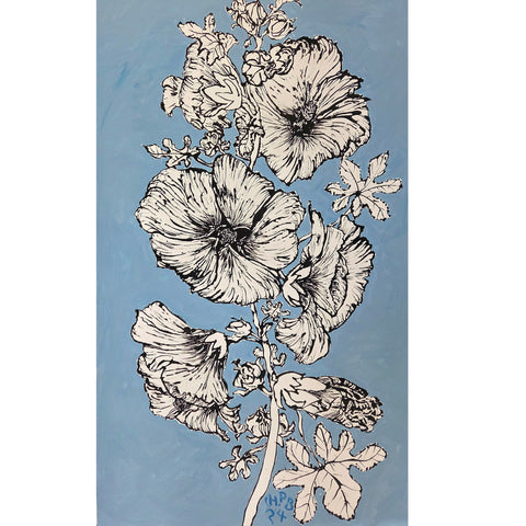 Christian Brechneff, Hollyhocks on Blue II