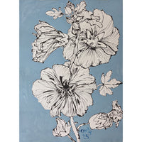 Christian Brechneff, Hollyhocks on Blue I