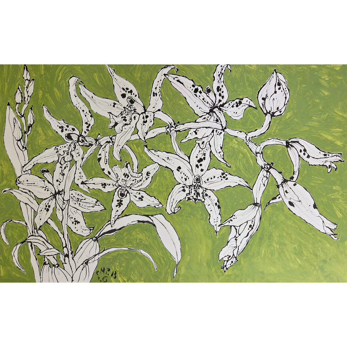 Christian Brechneff, Horizontal Snowblind Sweet Spot Orchids on KRB Green