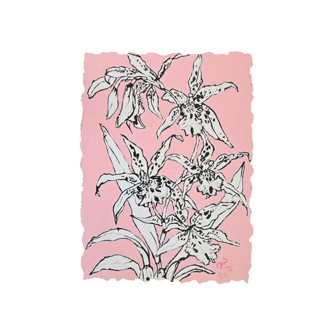 Christian Brechneff, Small Orchids on Vieux Rose I