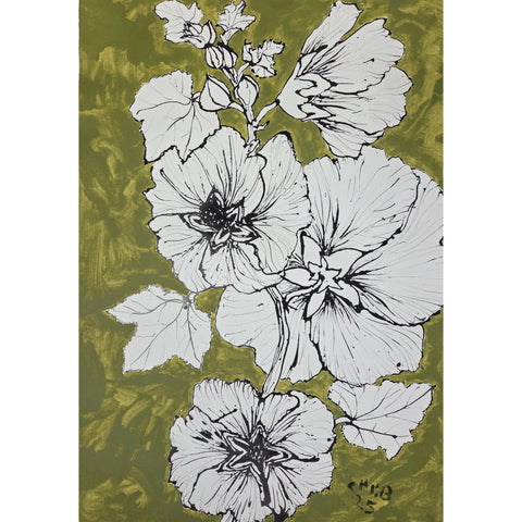 Christian Brechneff, Hollyhocks on Green II