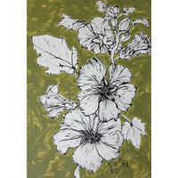 Christian Brechneff, Hollyhocks on Green I