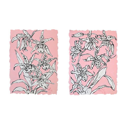 Christian Brechneff, Small Orchids on Vieux Rose II