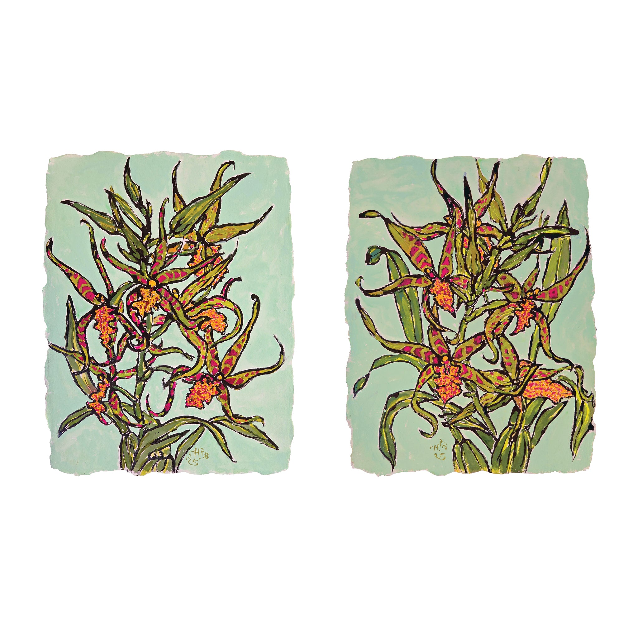 Christian Brechneff, Small Orchids on Spearmint I – KRB