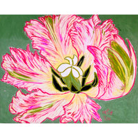 Christian Brechneff, Tulip Pastel on Forest Green