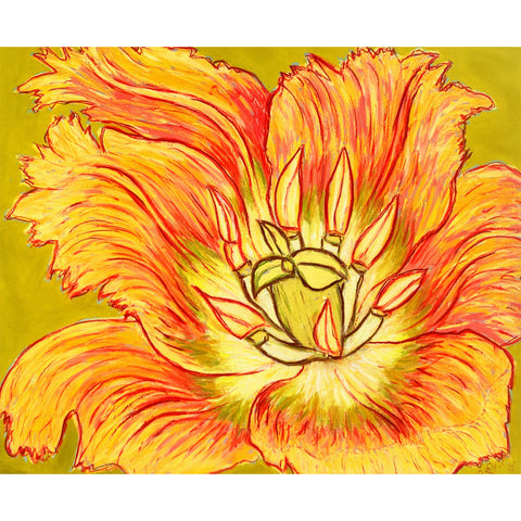 Christian Brechneff,  Tulip Pastel on Olive