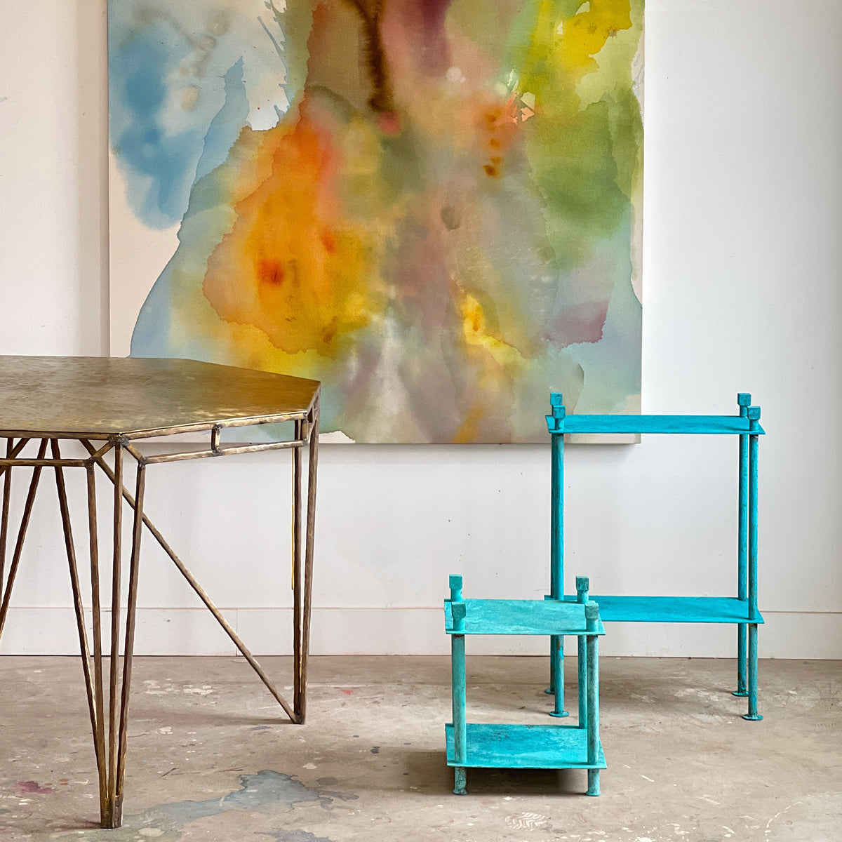 Telephone Table in Marine Blue