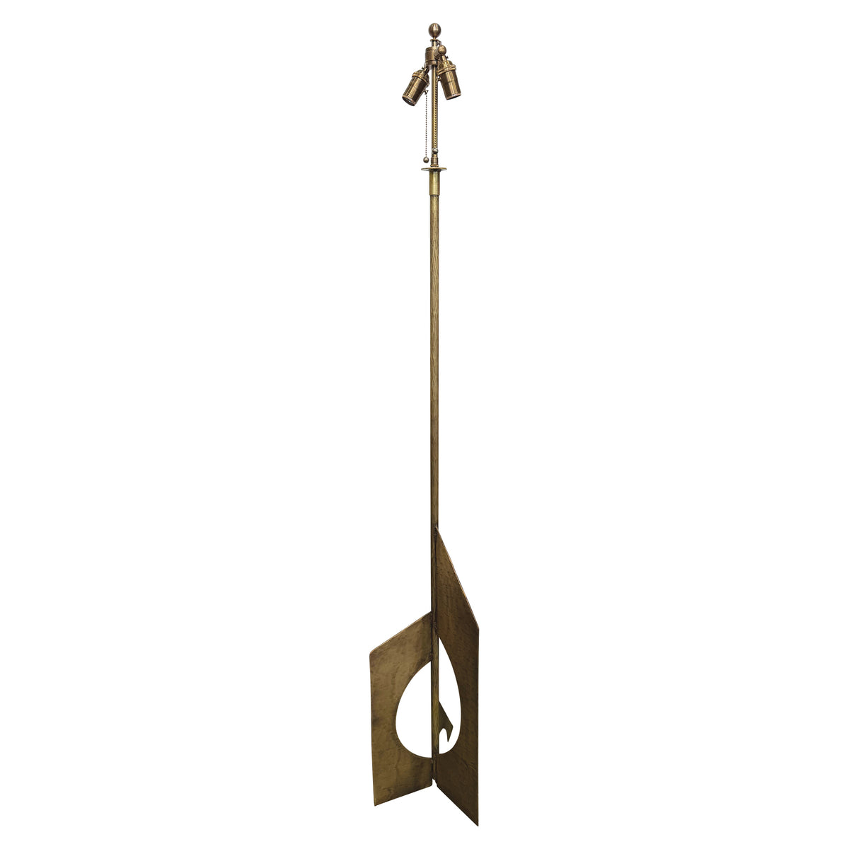 Floor Lamp No. 2 in Gouged Brass