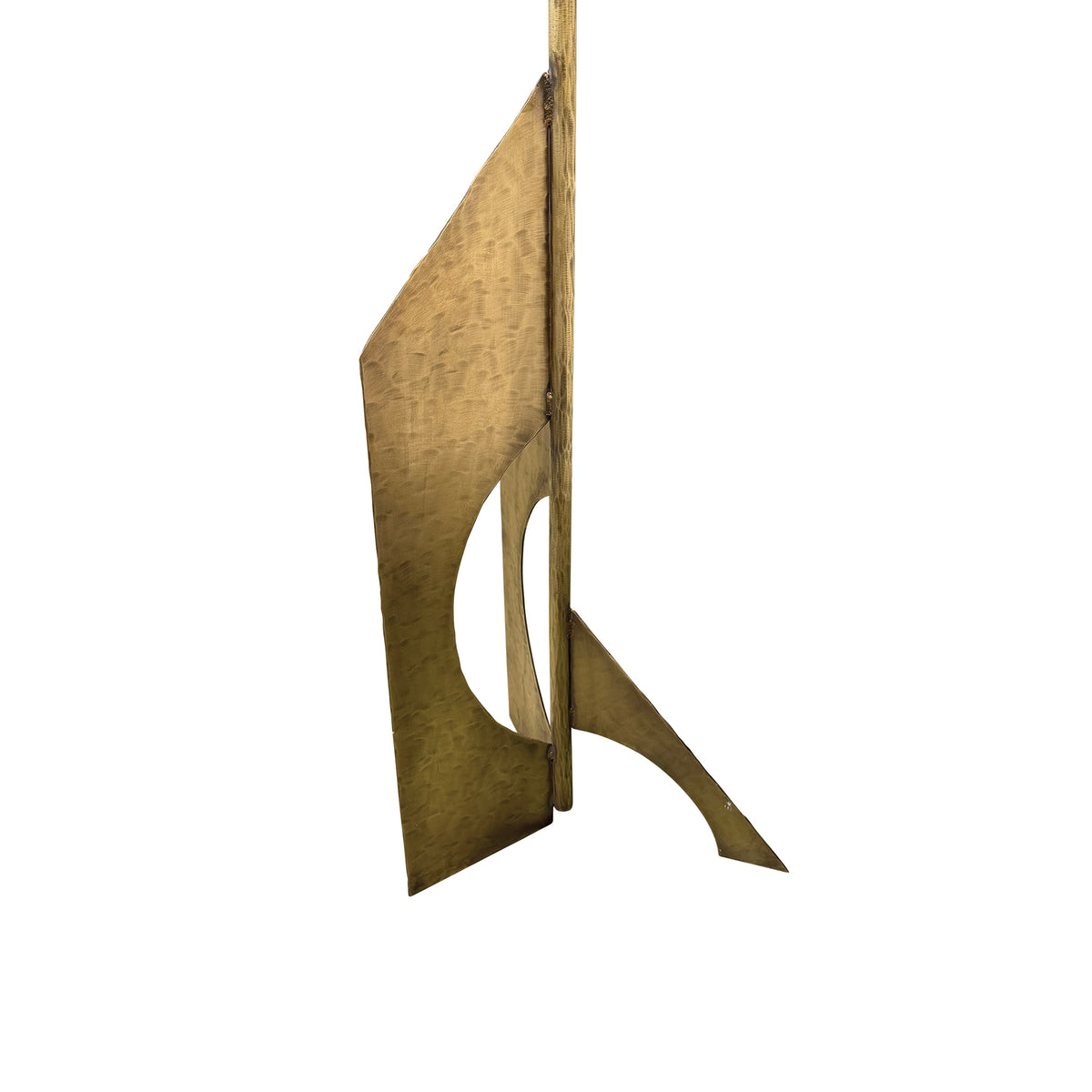 Floor Lamp No. 2 in Gouged Brass
