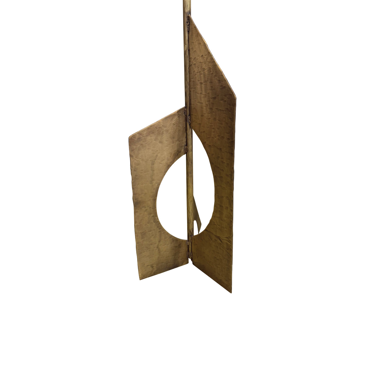 Floor Lamp No. 2 in Gouged Brass