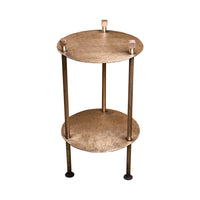 Round Side Table in Gouged Brass