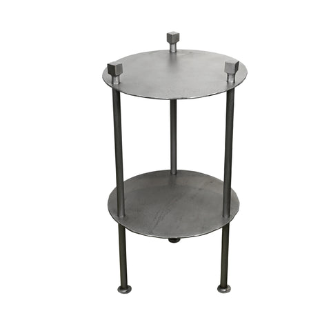 Round Side Table in Burnished Steel