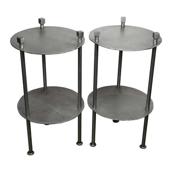 Round Side Table in Burnished Steel – KRB