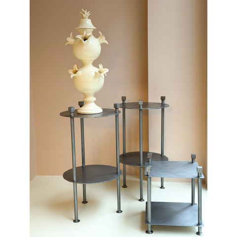 Telephone Table in Burnished Steel