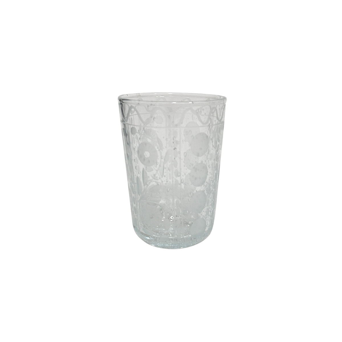 Etched Poppy Glass, Set of 6