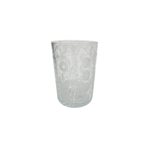 Etched Poppy Glass, Set of 6