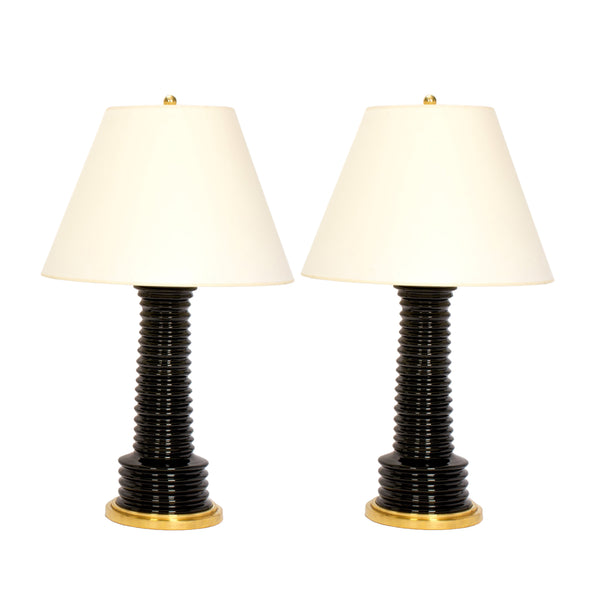 Pair of Harry Lamps in Jet Black