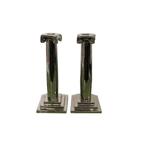 Pair of Ionic Column Candlesticks