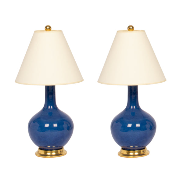 Pair of Lindsay Lamps in Sapphire – KRB