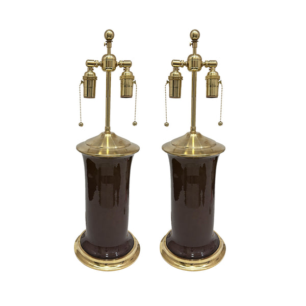 Pair of Medium Patricia Lamps in Brown – KRB