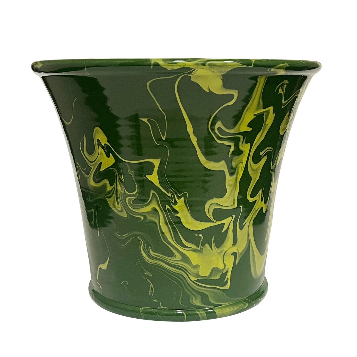 Dark Green & Lime Marbled Planter