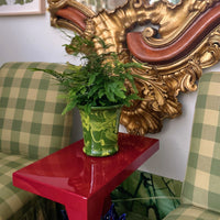 Lime on Dark Green Marbled Cachepot