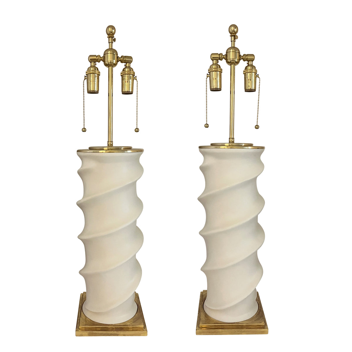 Pair of Amanda Lamps in Matte White