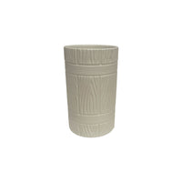 Faux Bois Brush Pot in Matte White