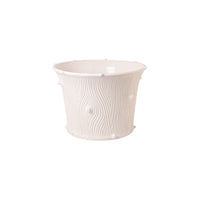 Faux Bois Planter in Matte White with Nubs