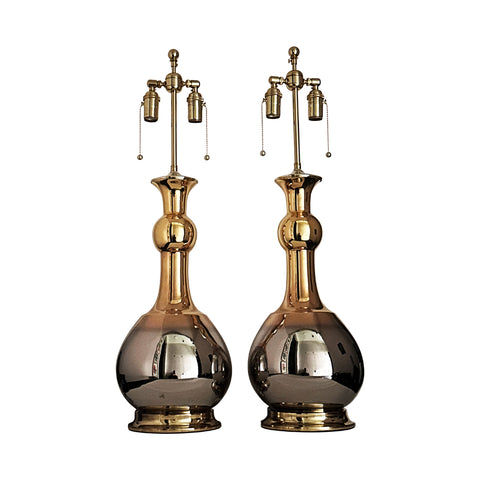 Pair of Cameron Lamps in Mixed Luster