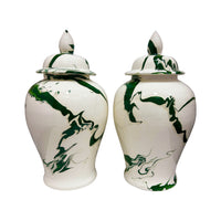 Ginger Jar in Dark Green Marble