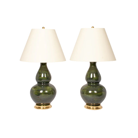 Pair of Large Aurora Lamps in Moss