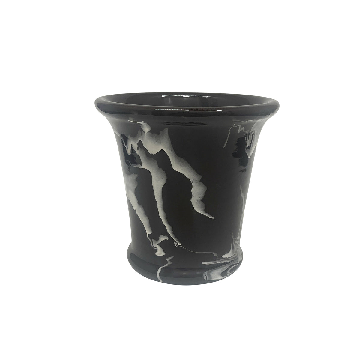 White on Brown Marbled Cachepot