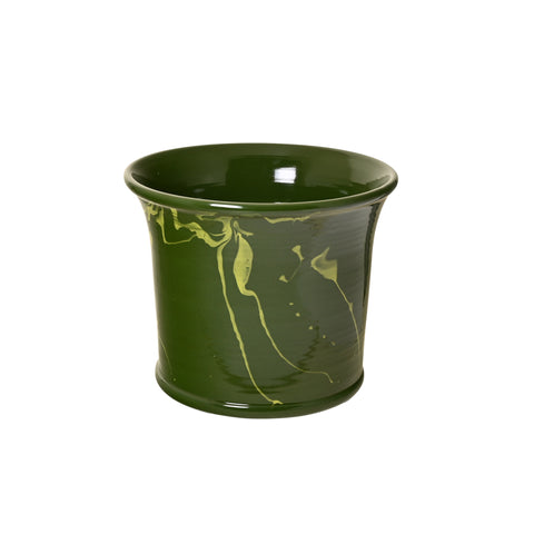 Dark Green & Lime Marbled Planter