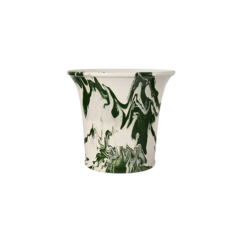 Marbled Planter in Dark Green